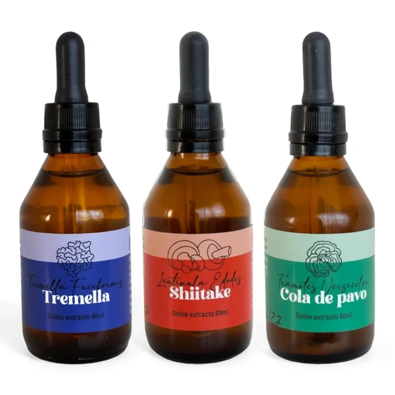 Combo de doble extracto de Tremella, Shiitake y Cola de Pavo Fungiteca