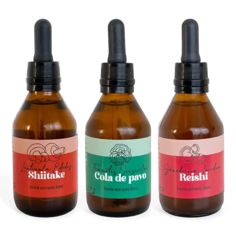 Combo Defensas de Shiitake, Cola de Pavo y Reishi Fungiteca