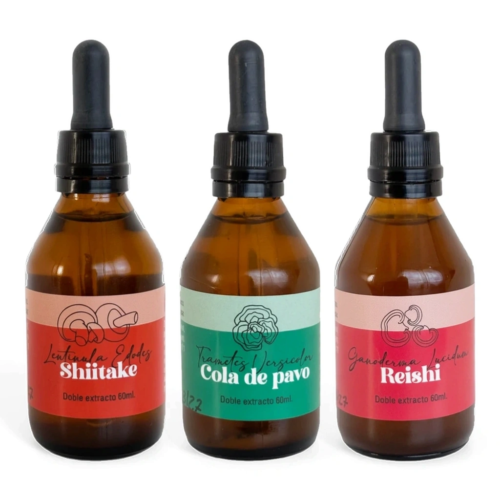 Combo Defensas – Shiitake, Cola de Pavo y Reishi | Fungiteca Combo Defensas de Shiitake, Cola de Pavo y Reishi Fungiteca