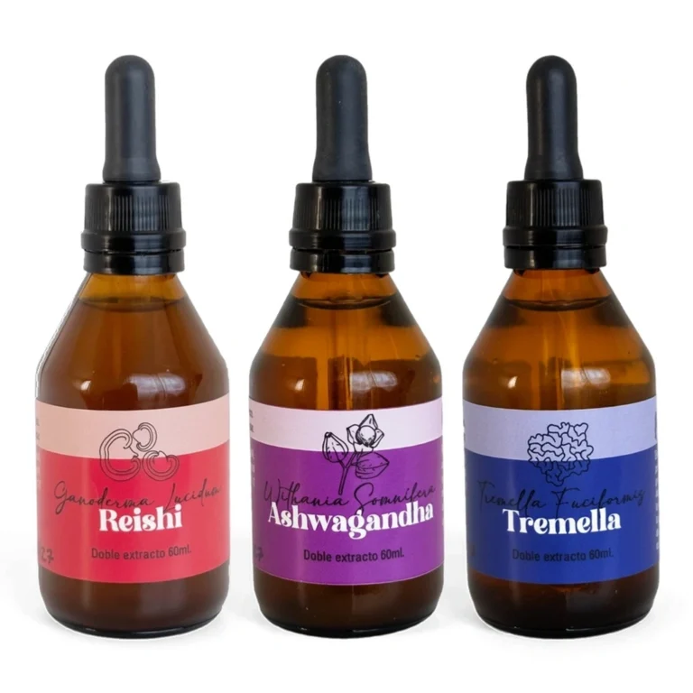 Combo Manejo del Estrés de Reishi, Ashwagandha y Tremella Fungiteca