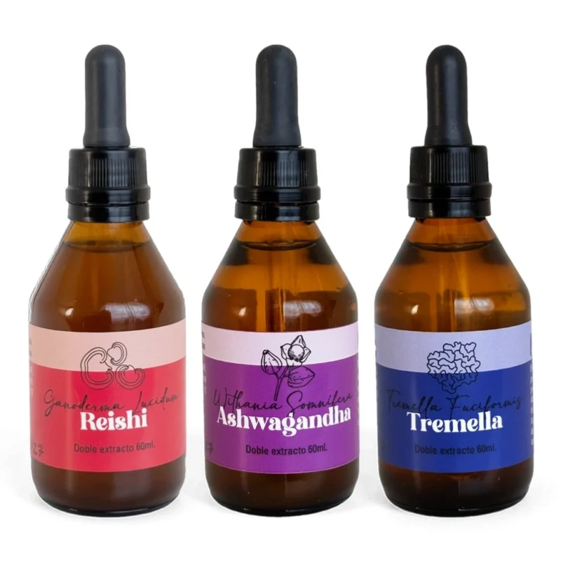 Combo Manejo del Estrés de Reishi, Ashwagandha y Tremella Fungiteca